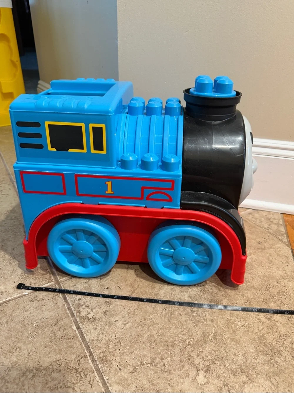 Thomas the Train XL Mega Bloks Blue Ride-On Toy Train Engine Blocks Included